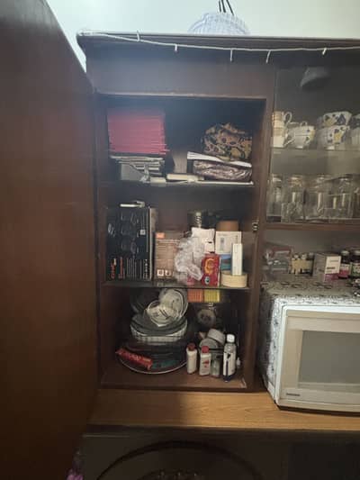 Multi-purpose handmade wardrobe with crockery/storage sections.