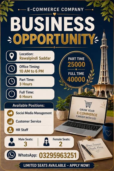 Urgent Male and female staff Required for office work