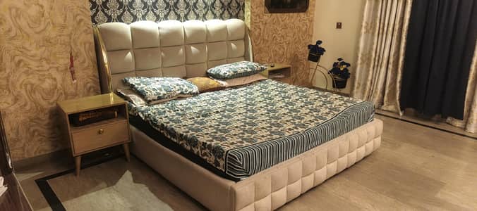 bed with side tables