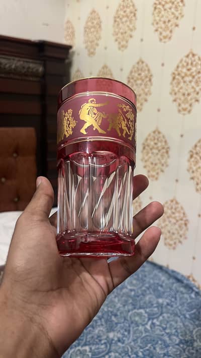 Luxury Val saint lambert coloured painted cristal