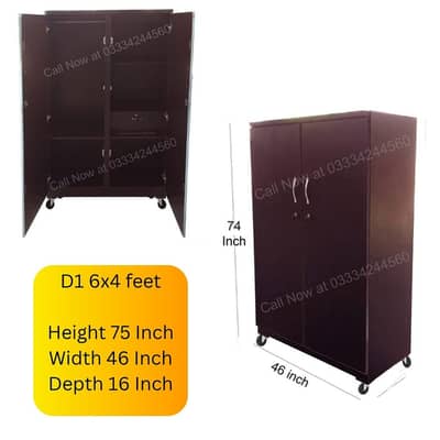 Fixed price 6x4 feet 16 in depth wooden sheet cupboard wardrobe