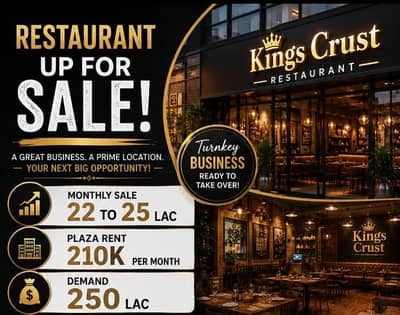 well Established and Running Restaurant up for sale