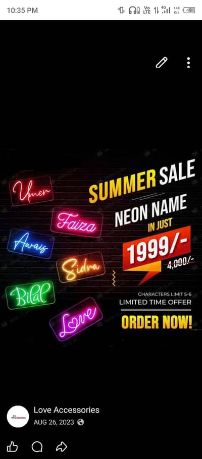 Neon sign
