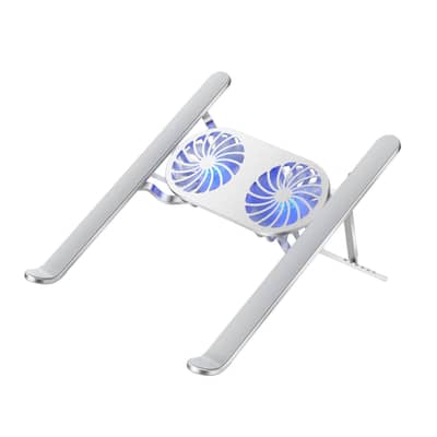 Portable & Foldable Aluminium Alloy Laptop Stand With dual Cooling Fan