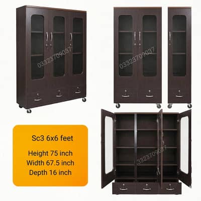 Sc3 6x6 feet Showcase Cupboard Wardrobe safe almari cabinet