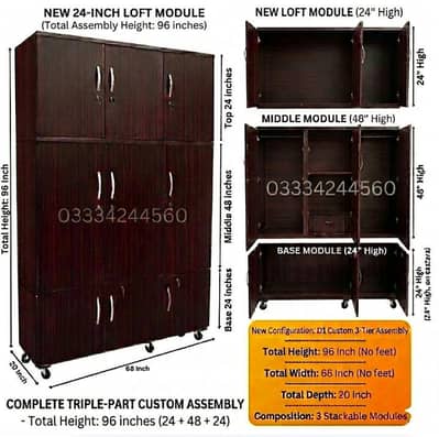 6x8 feet Wooden cupboard wardrobe almari safe cabinet furniture