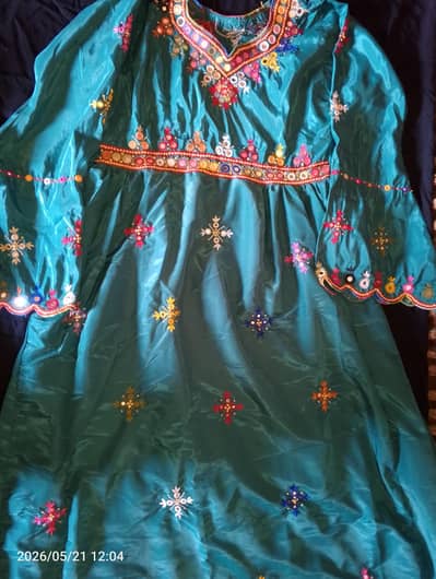 Beautiful Ferozi Fancy Frock Kurti with Mirror Work & Embroidery –
