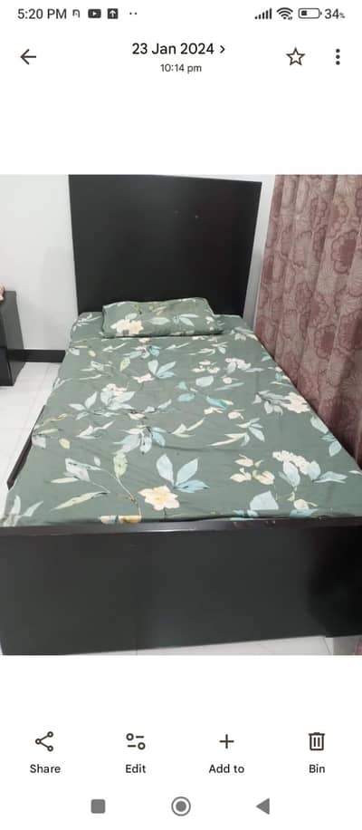 Single bed without mattress for sale.