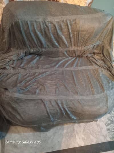 3+1+1 Brown Sofa Set with Stretchable Sofa Covers