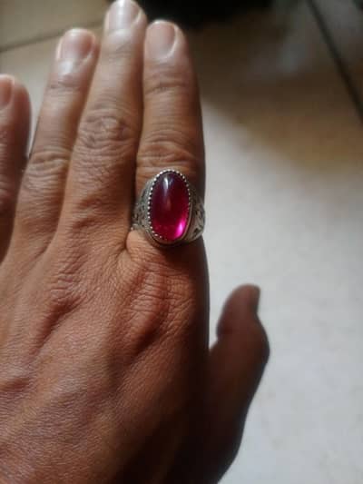 silver ring with Anari yaqoot stone