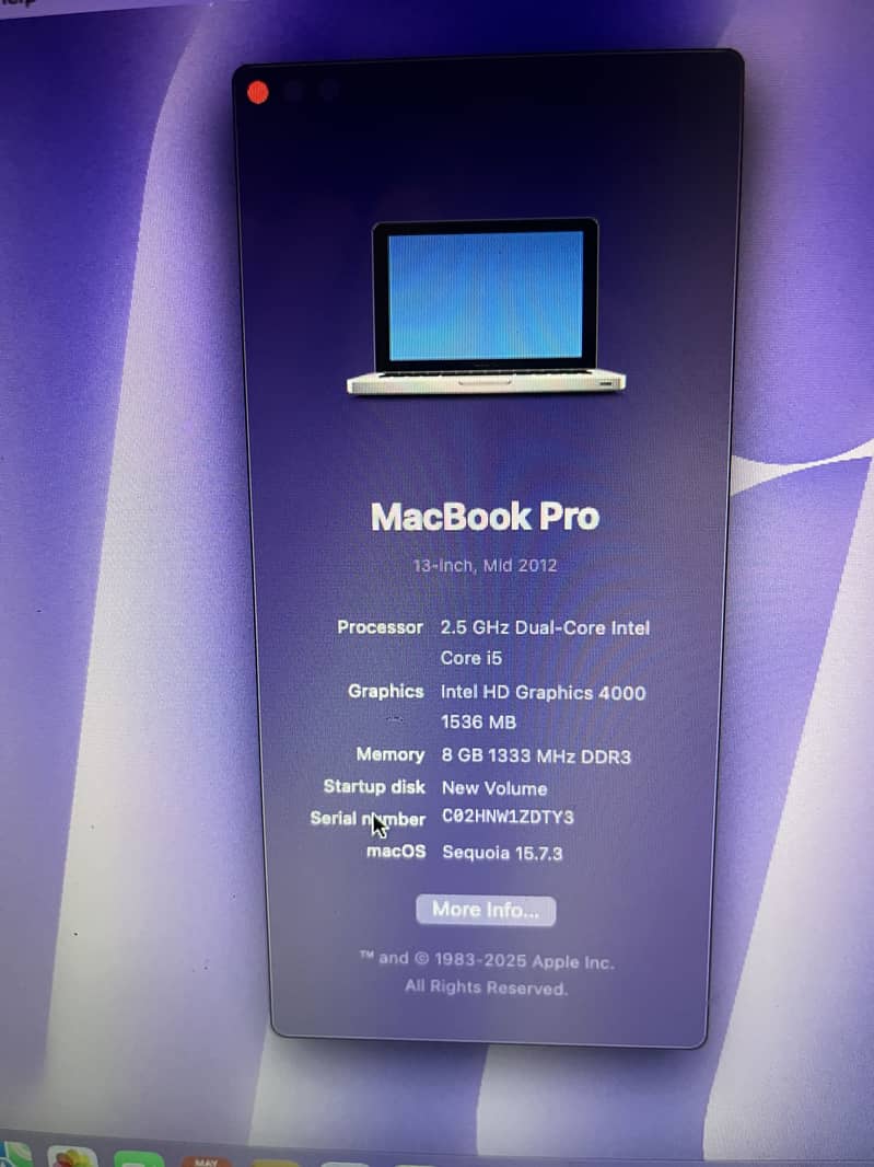Mac Book pro 2012 Model 3
