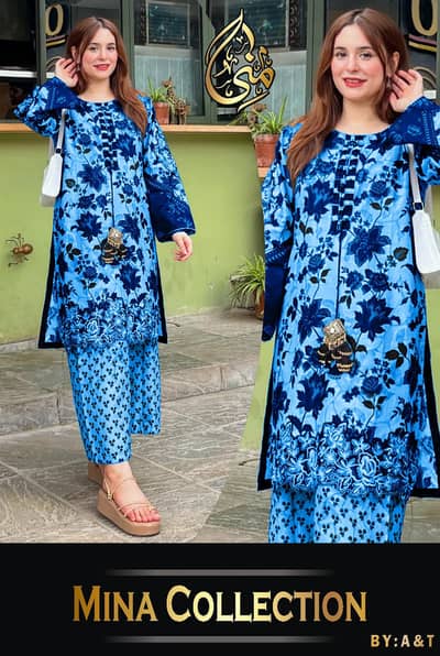 Mina Collection Summer Printed 3 Piece Suit 