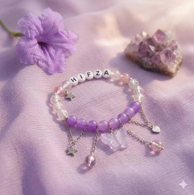 Customised Name & Charm Beaded Bracelets