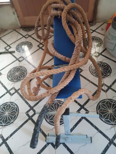 Exercise bench and rope