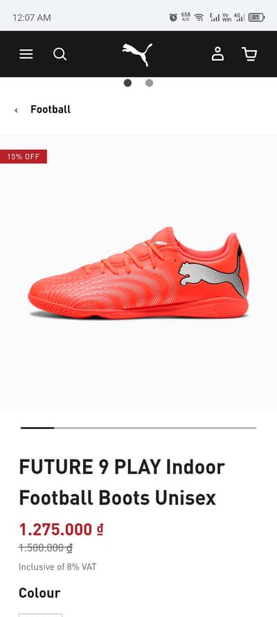 100 percent original UK 9 size puma indoor future 9 foot ball shoes