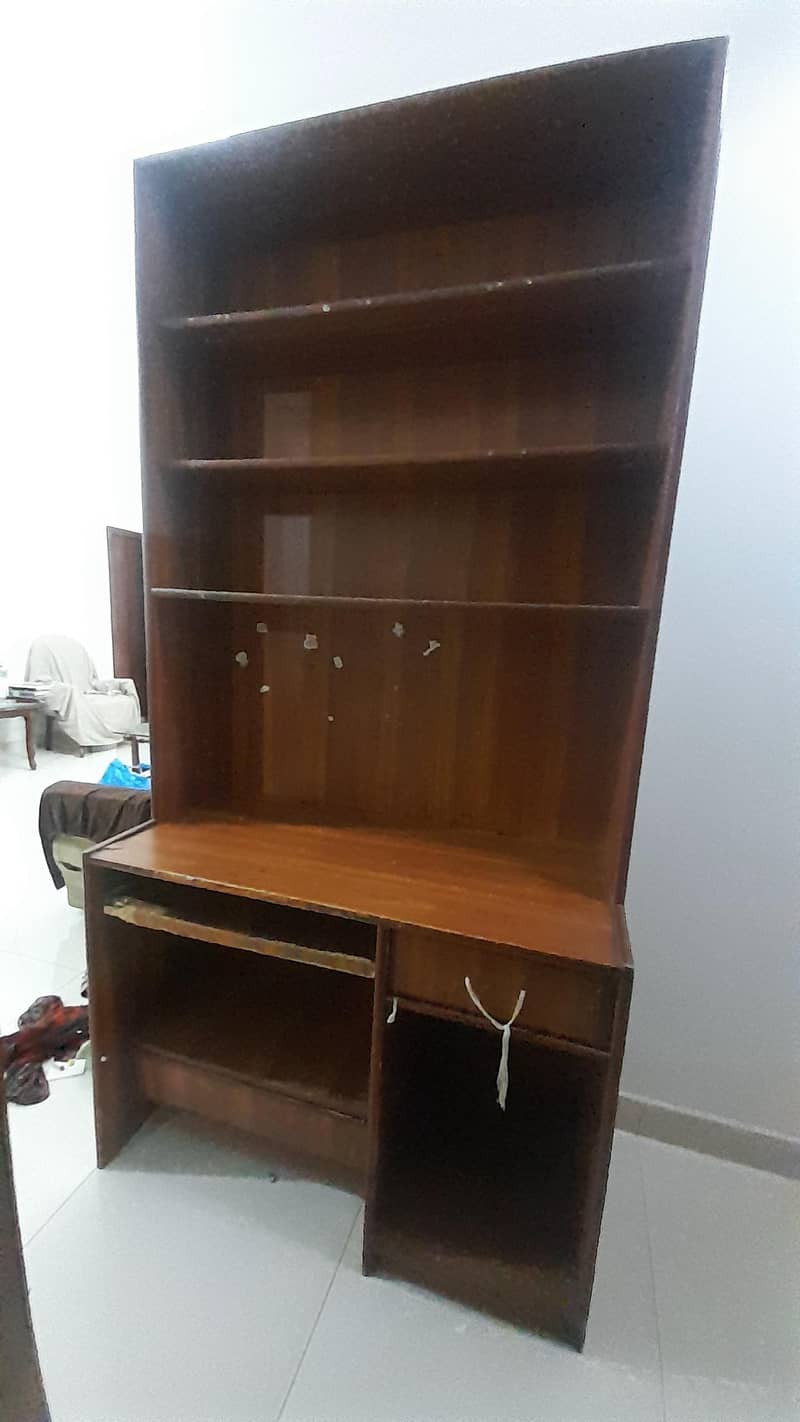 study table with attached shelves 2