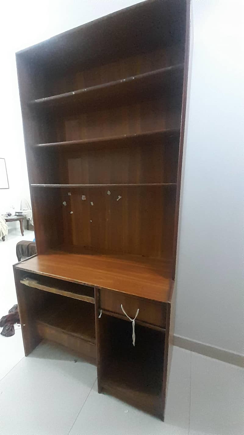 study table with attached shelves 4