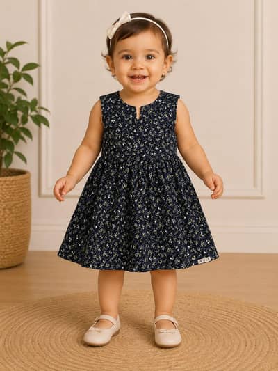 Beautiful deep blue floral dress