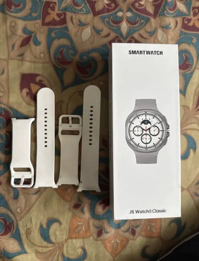 JS smart watch rotating bezels white