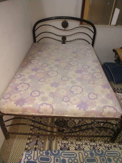 Iron Single Bed + Mattress for Sale - Urgent/Reasonable Price