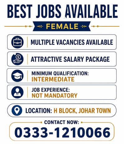 BEST JOBS AVAILABLE  For FEMALE