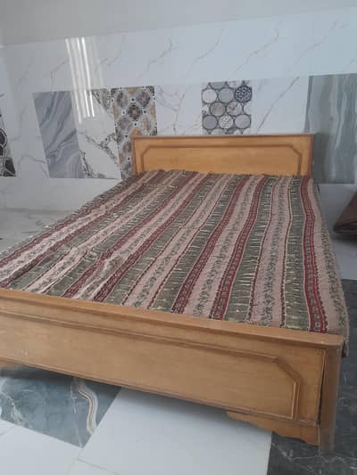 Wooden Bed with Mattress