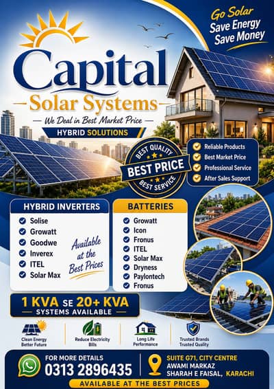 SOLAR SYSTEMS |3KVA to 15KVA+ Solar Solutions | Net Metering & Install