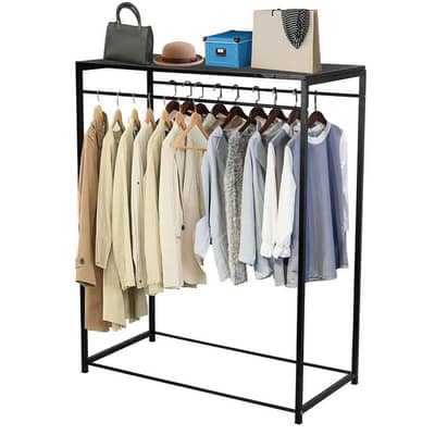 Black iron &wood clothing stand
