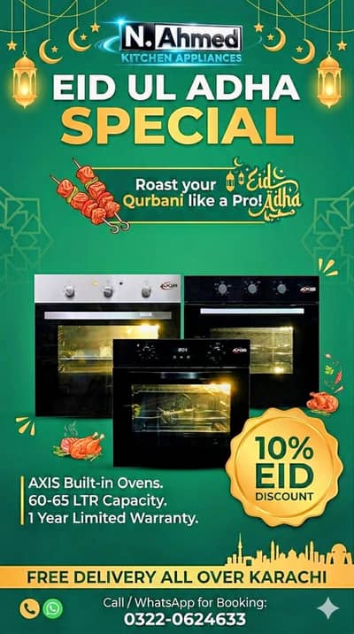 Brand New Built-in Electric Ovens (60L & 65L) with Convection Fan