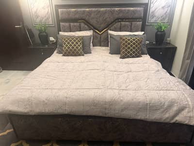Wooden double bed