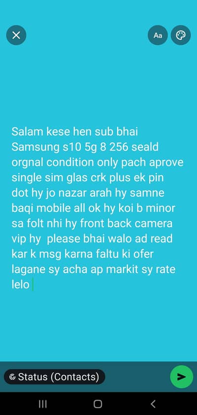 s10 5g 8 256 only set hy  crk or pin dot hy faltu ki ofer nhu dena