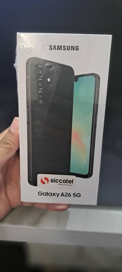 Samsung A26 5G 256GB box pack black color brand new box pack.