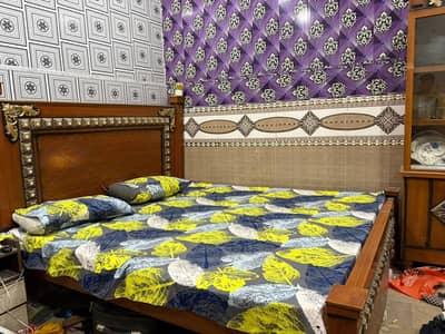 bed with mattress and showcase urgent sale