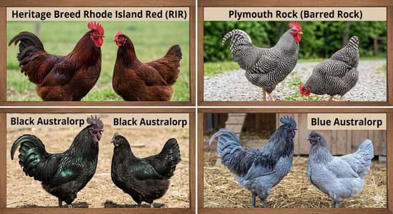 Heritage Breeds Austerlurp, RIR and Play-mouth