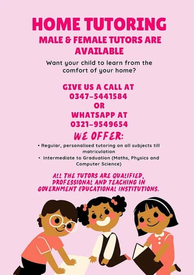 Home Tutor Available for all Subjects (Maths,Phy,Chem)