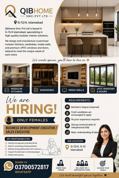 Female Sales executive required