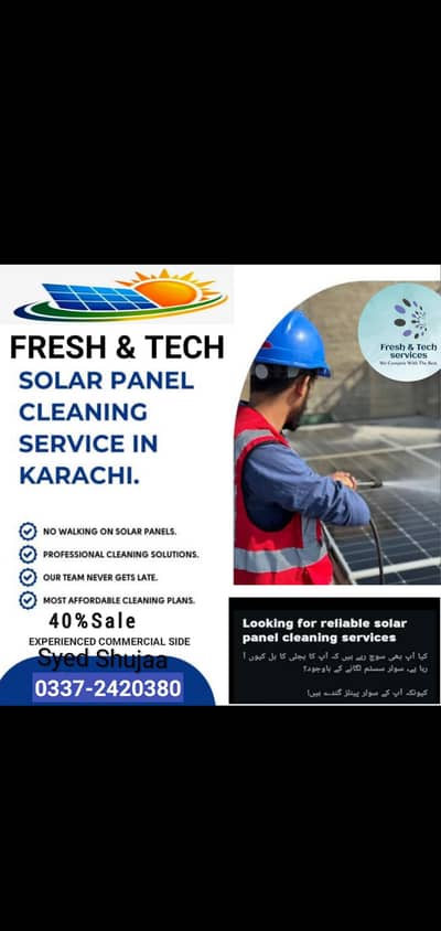 solar panel clean service washing