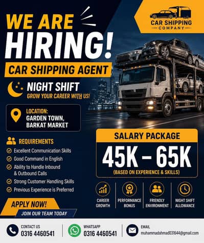 Call center (Night Shift) Car shipping, truck dispatcher - USA