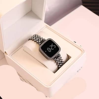 Woman crystal watch dial touch