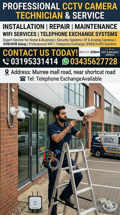 CCTV camera technician and wifi and Telephone