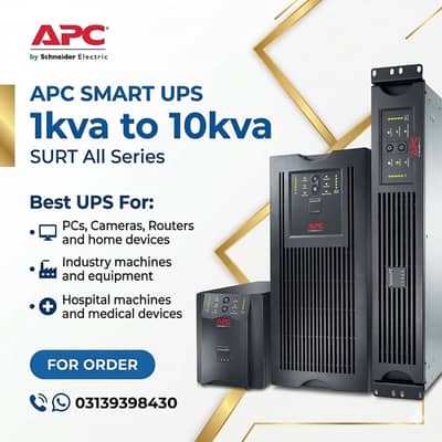 APC UPS 750VA,1000VA,1500VA,2000VA,3KVA,5KVA Box Pack & Imported Used