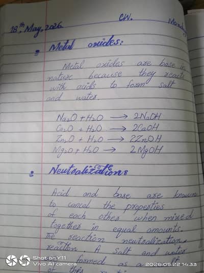 handwriting assignments and note work