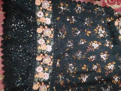 lawn embroidered with laces three piece dress