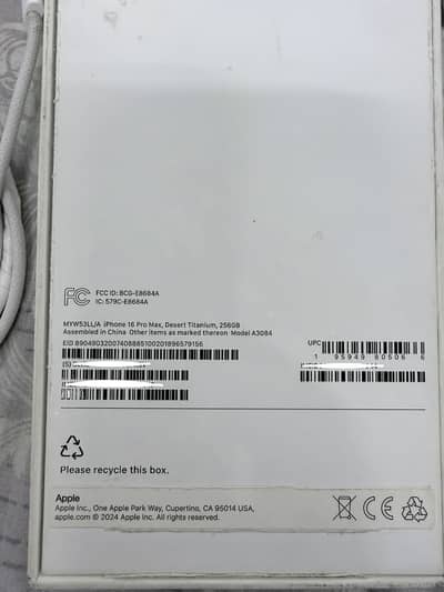iphone 16 pro max JV 256GB Desert Titanium with box