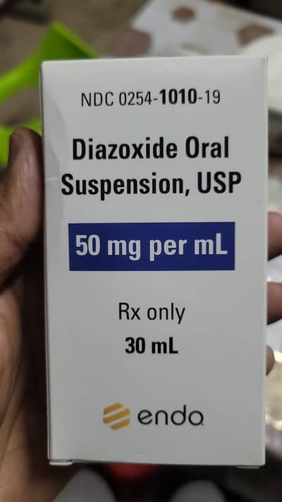 sealed, imported bottle of Diazoxide (30 mg/mL or 50 mg/mL) available.