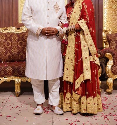 lehnga handmade and sherwani with all acessories