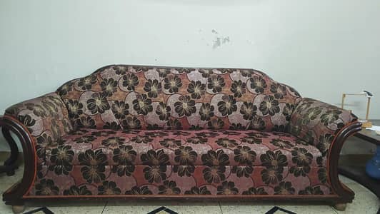 wooden sofa 3 seater and single seater