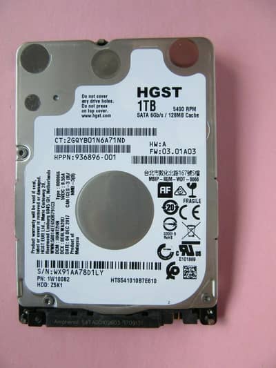 1tb 2.5" HDD with 1 year warranty