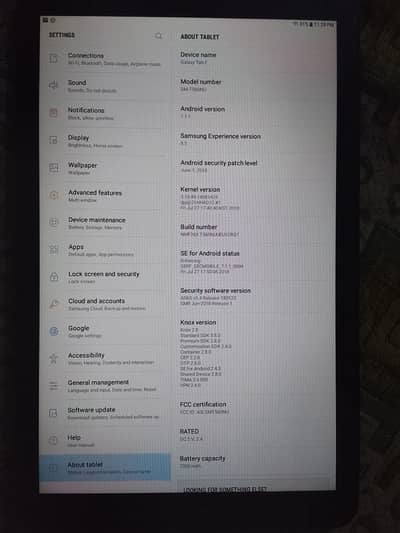 Samsung Galaxy tab e model sm-t560nu