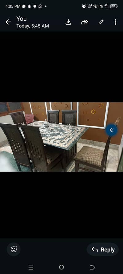daining 6 chair used argnt sale
